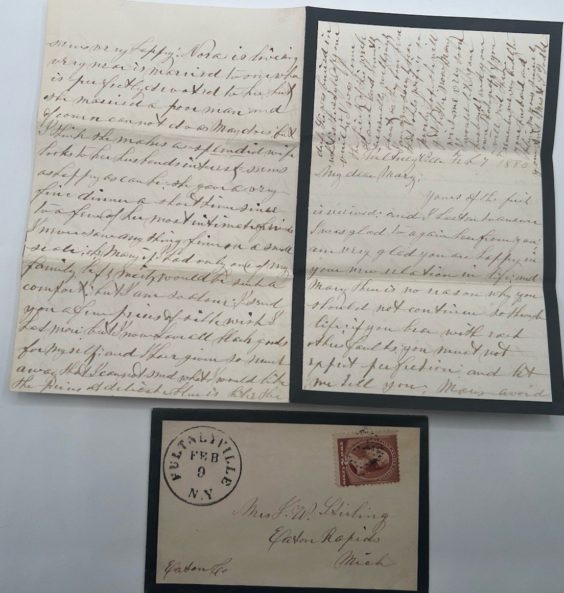 1884 Pultneyville NY Mourning Letter & Cover to Mary Stirling MI #1401