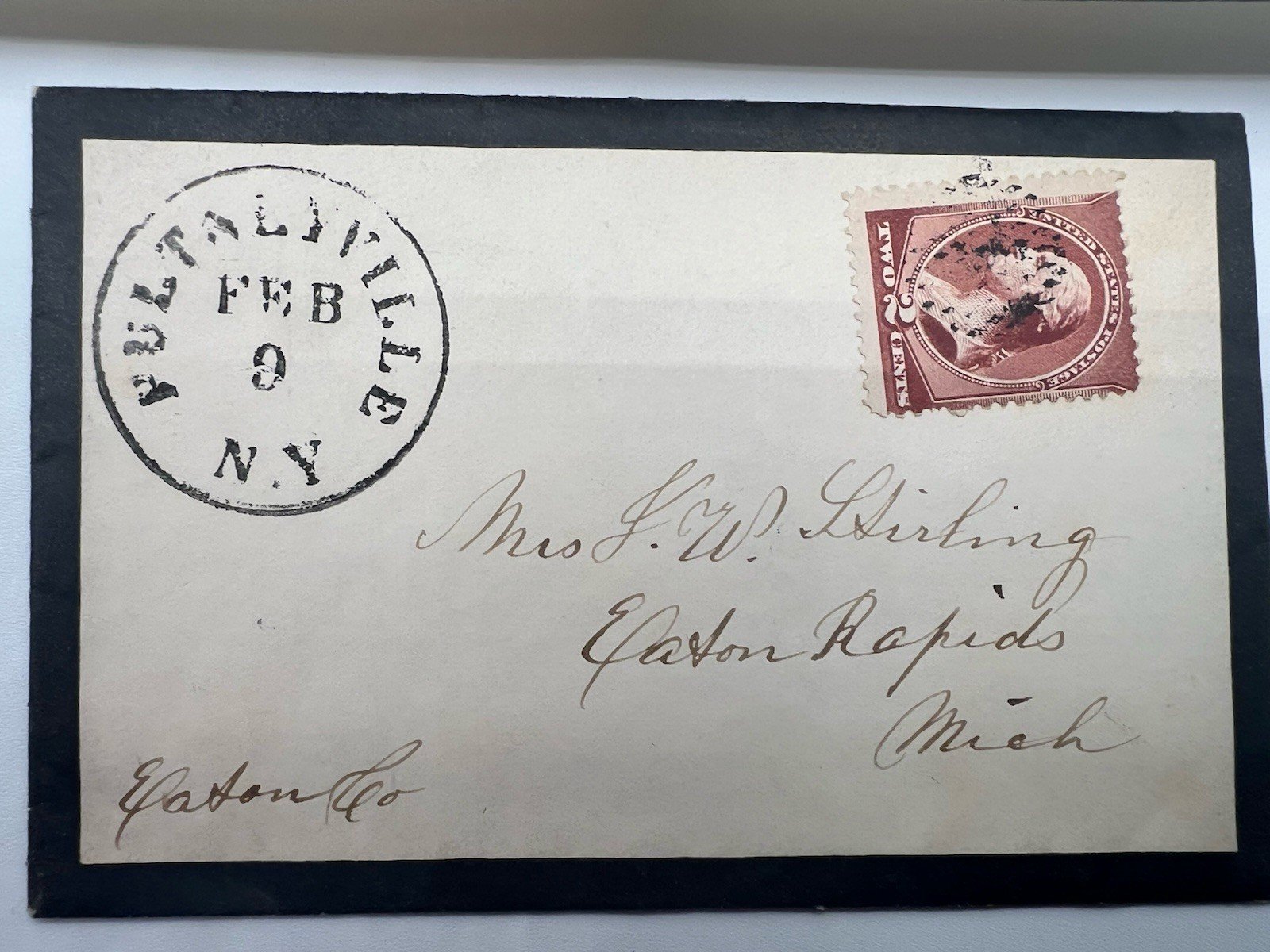 1884 Pultneyville NY Mourning Letter & Cover to Mary Stirling MI #1401 photo 2