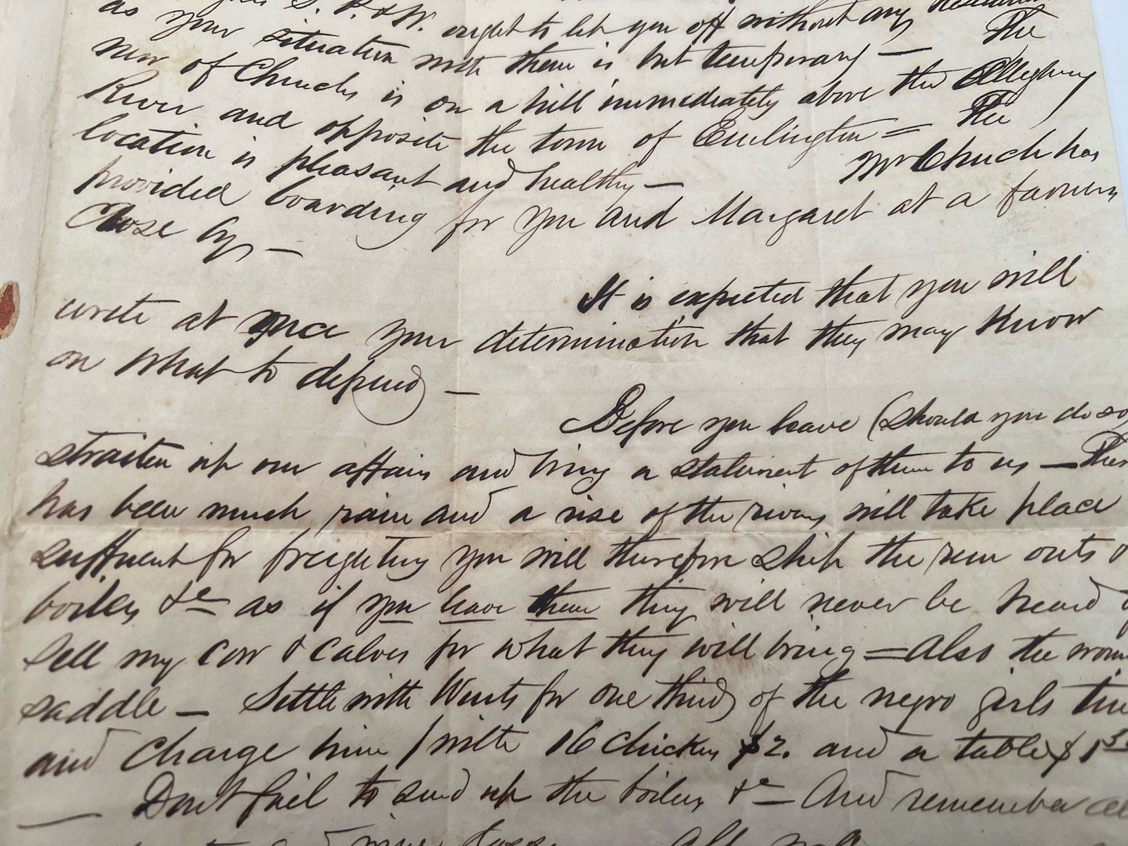 1847 W.H. Williams Letter Allegheny Furnace Stone Keeper Pittsburgh #1403 photo 5