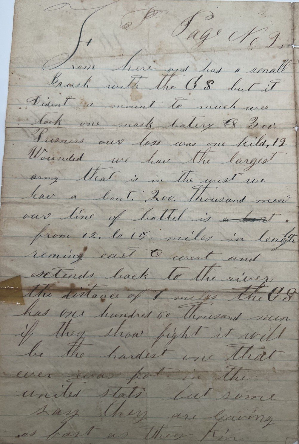 1862 Civil War Siege of Corinth Letter 11th Missouri James Pickering B1404 photo 2