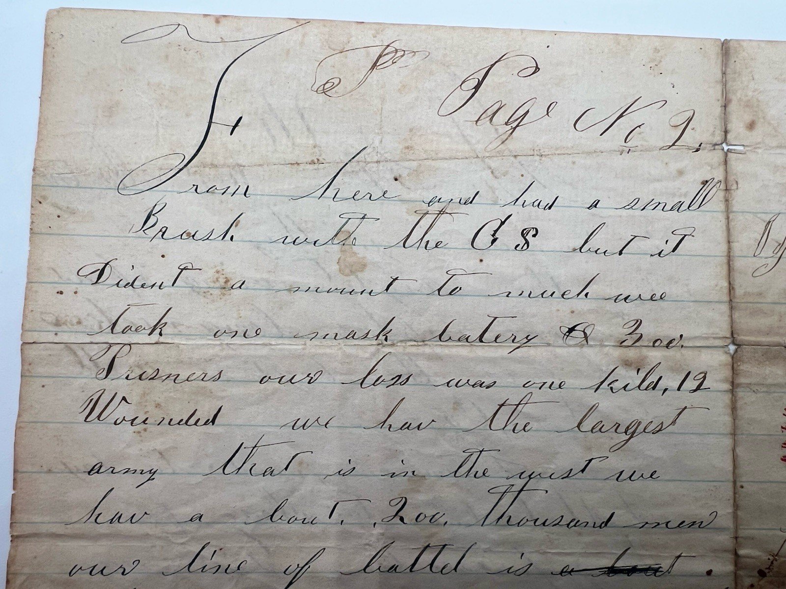 1862 Civil War Siege of Corinth Letter 11th Missouri James Pickering B1404 photo 3