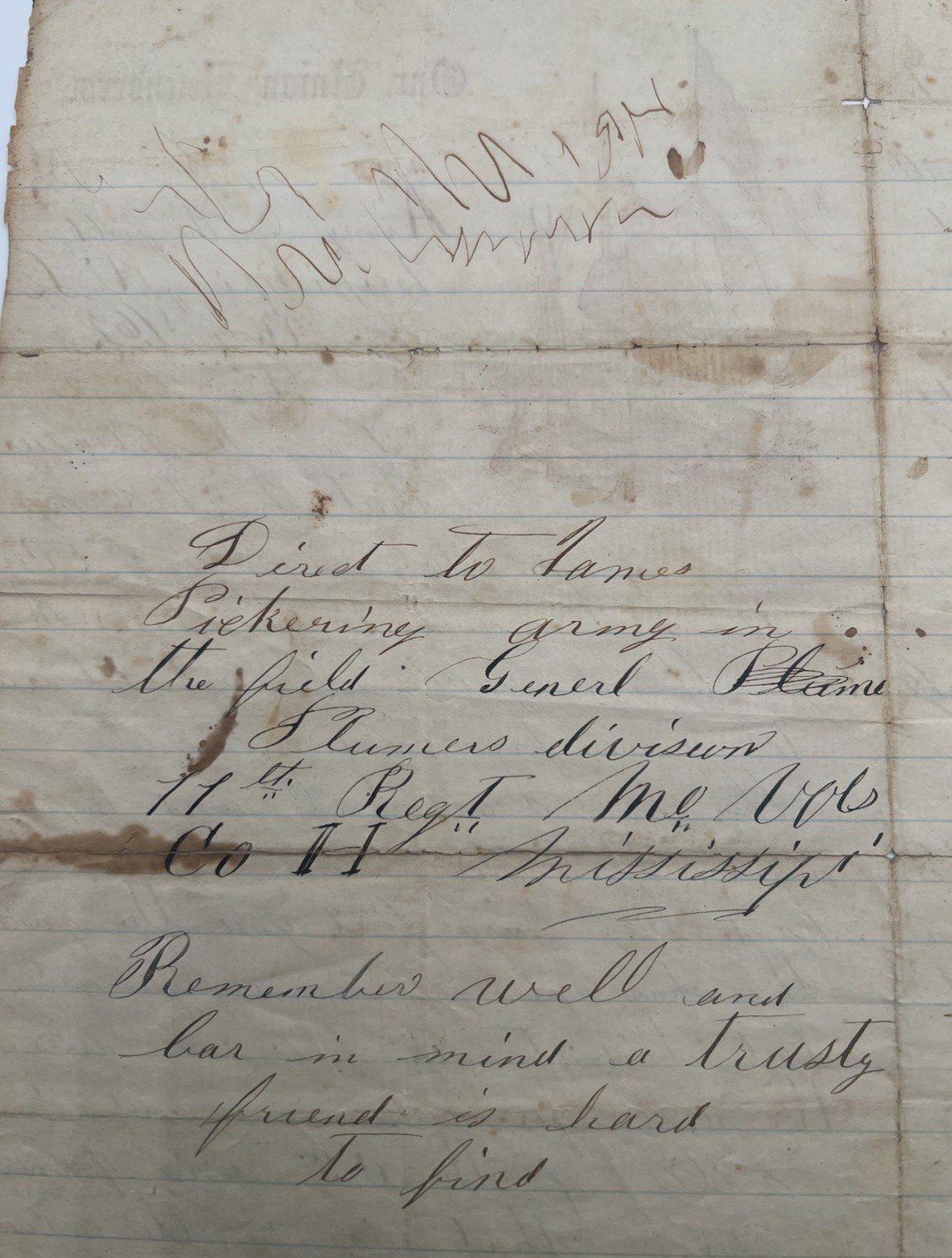 1862 Civil War Siege of Corinth Letter 11th Missouri James Pickering B1404 photo 10