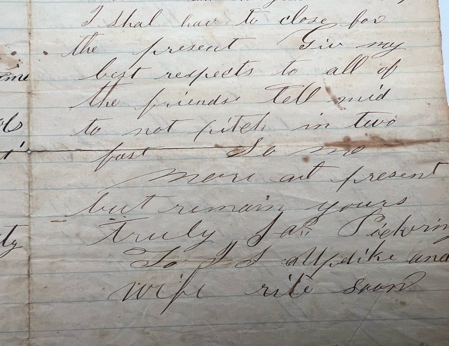 1862 Civil War Siege of Corinth Letter 11th Missouri James Pickering B1404 photo 13