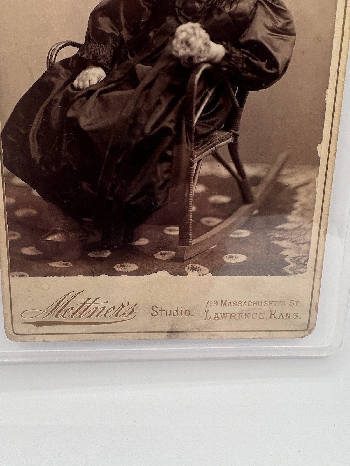 Antique 1890s F.F. Mettner Lawrence KS Child Cabinet Card Photograph #1408 photo 3