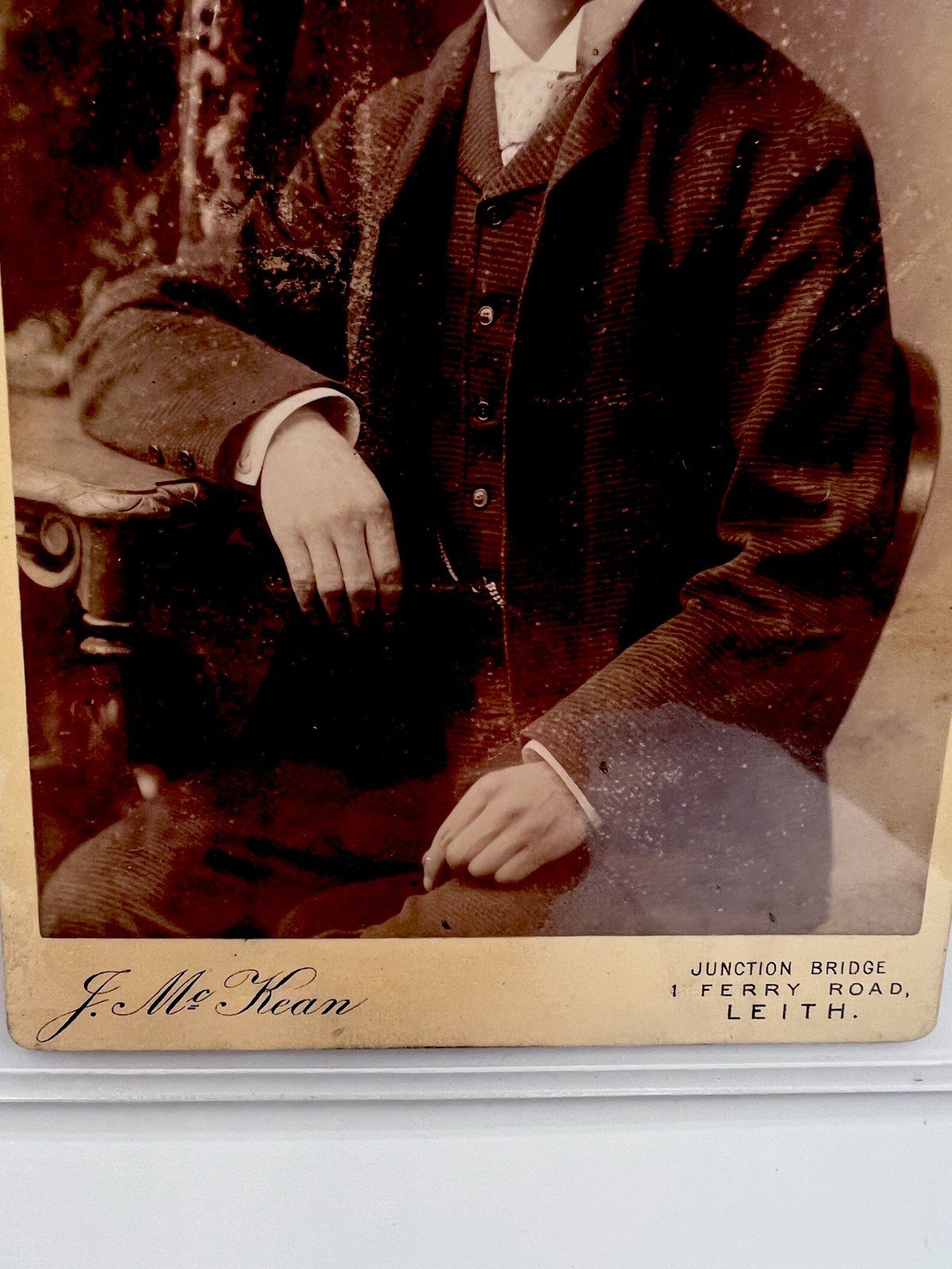 Antique 1890s J. McKean Leith Scotland Gentleman Cabinet Card Photo #1409 photo 3