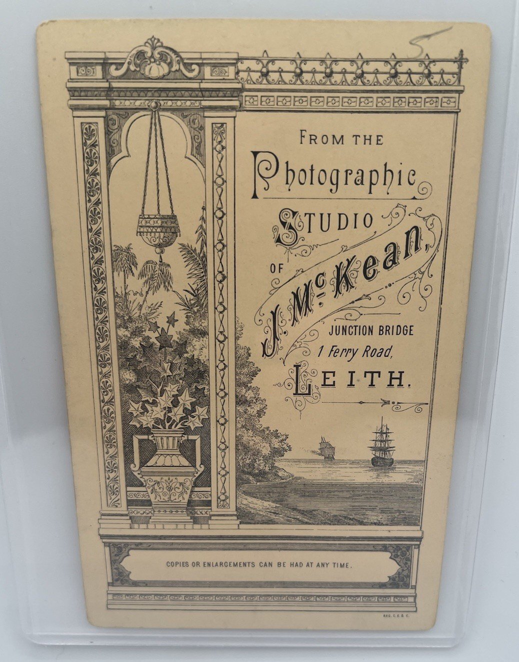 Antique 1890s J. McKean Leith Scotland Gentleman Cabinet Card Photo #1409 photo 4