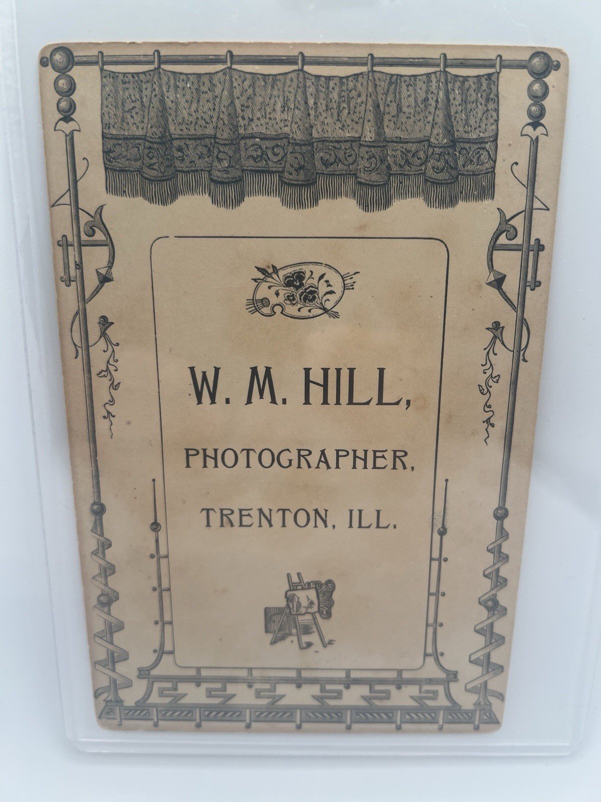 Antique 1890s W.M. Hill Trenton IL Children Dolls Cabinet Card Photo #1410 photo 4