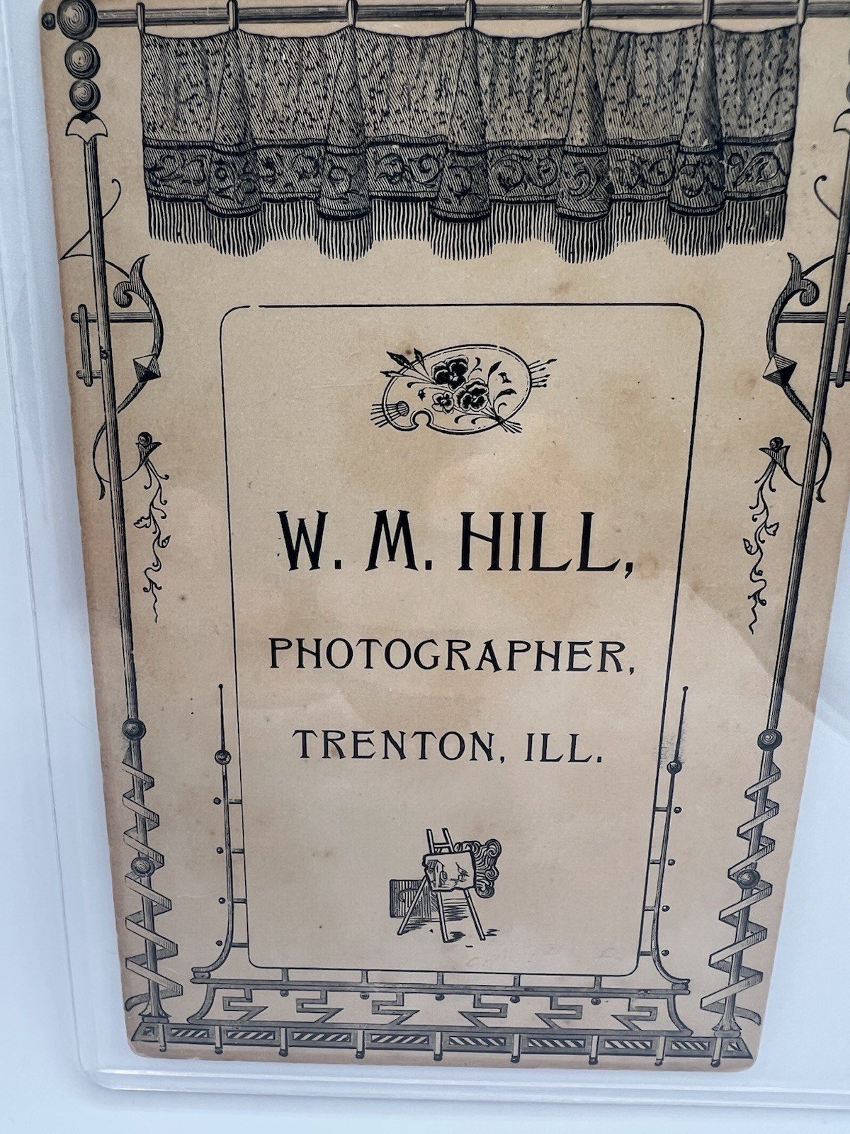 Antique 1890s W.M. Hill Trenton IL Children Dolls Cabinet Card Photo #1410 photo 5