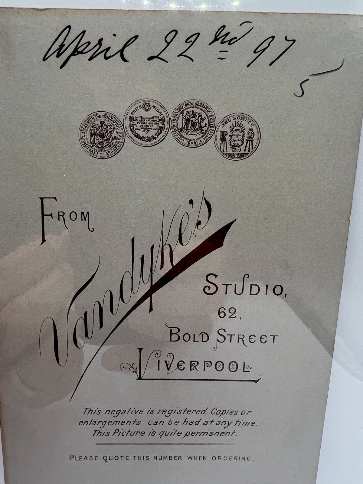 1897 Victorian Boy Vandyke Liverpool Cabinet Card Fauntleroy Portrait #1411 photo 6