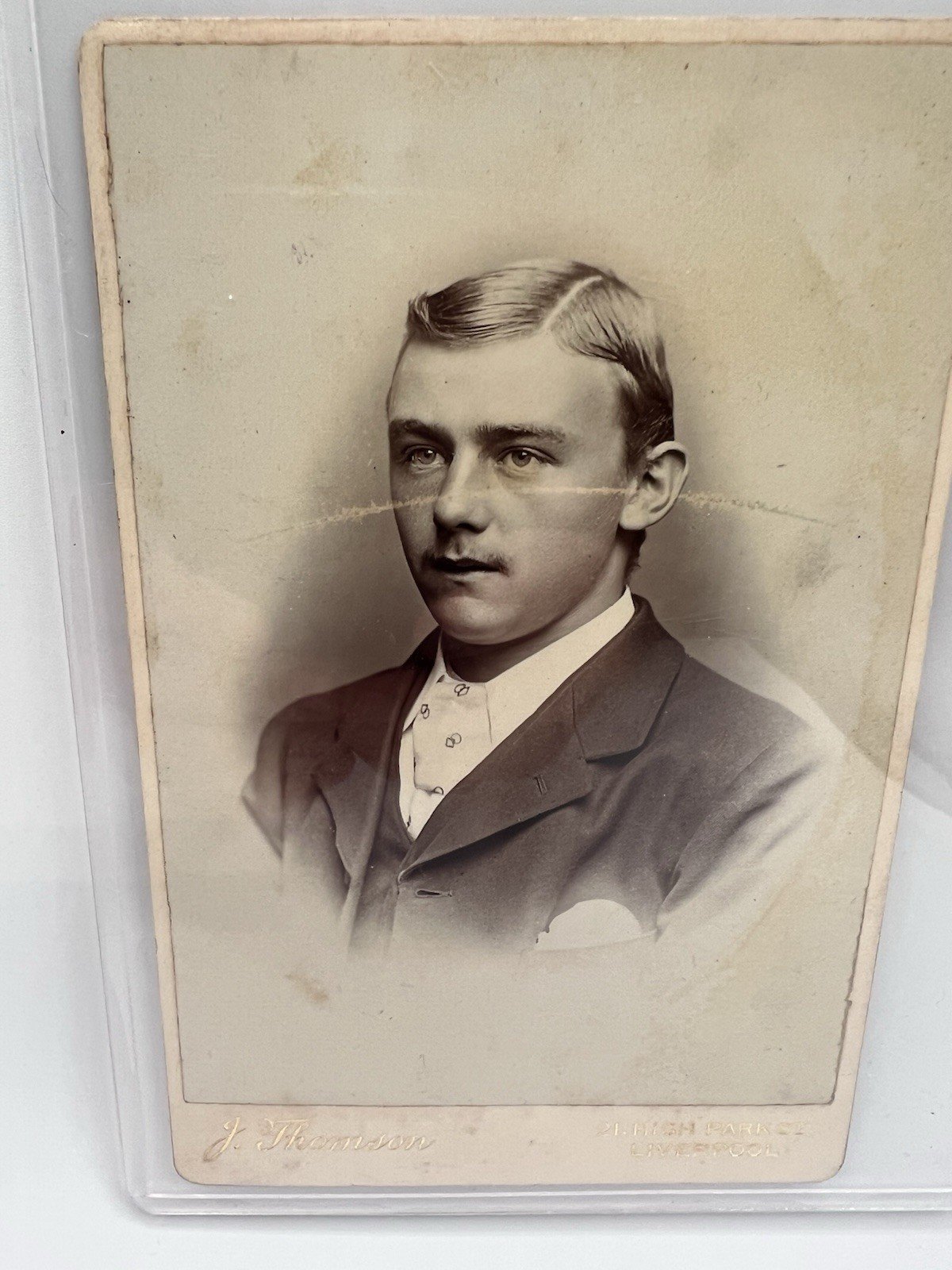 Victorian Liverpool Cabinet Card Gentleman J. Thomson 21 High Park St #1414