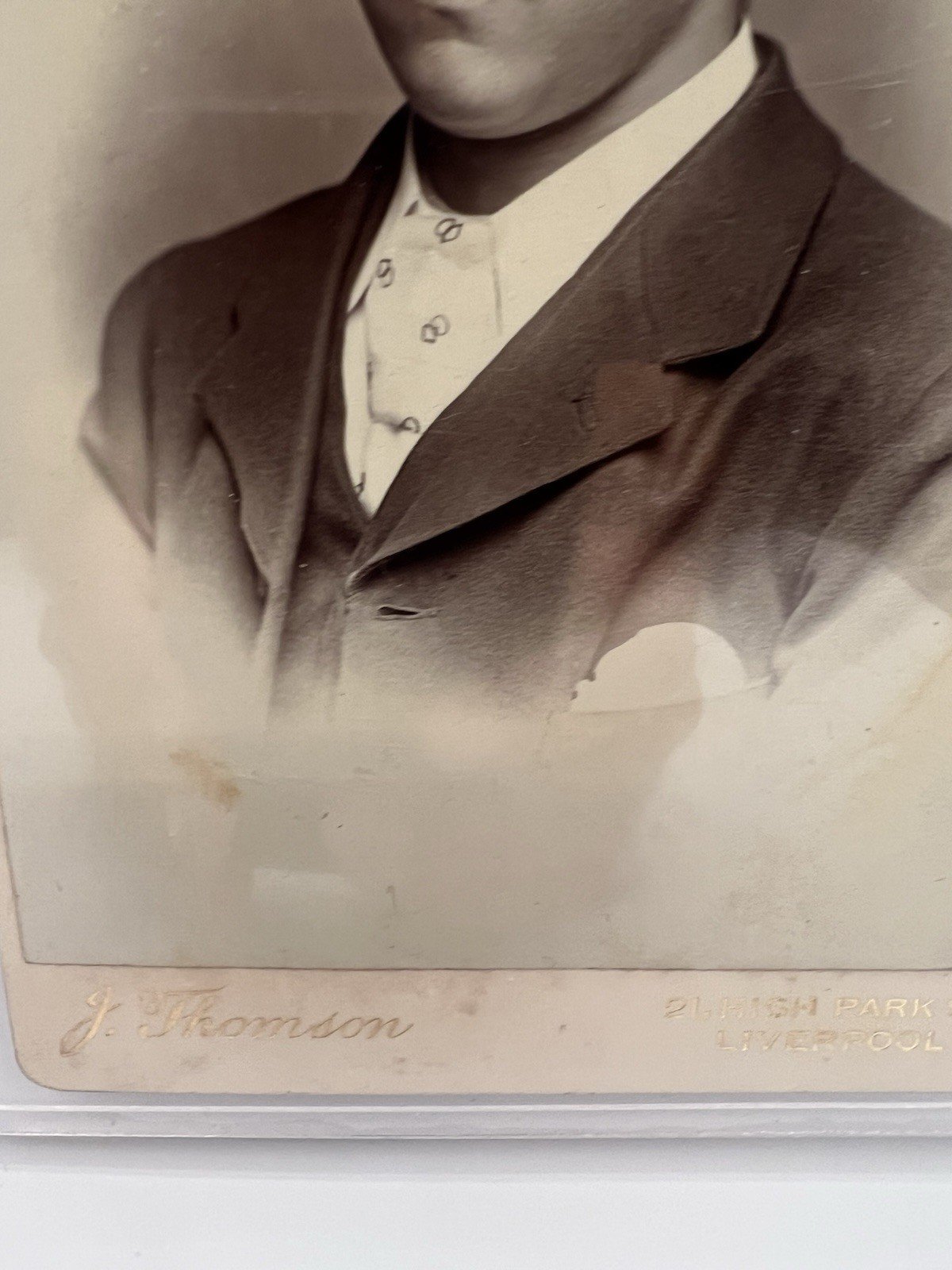 Victorian Liverpool Cabinet Card Gentleman J. Thomson 21 High Park St #1414 photo 4