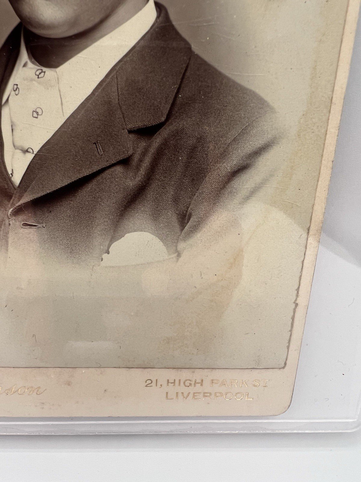 Victorian Liverpool Cabinet Card Gentleman J. Thomson 21 High Park St #1414 photo 5