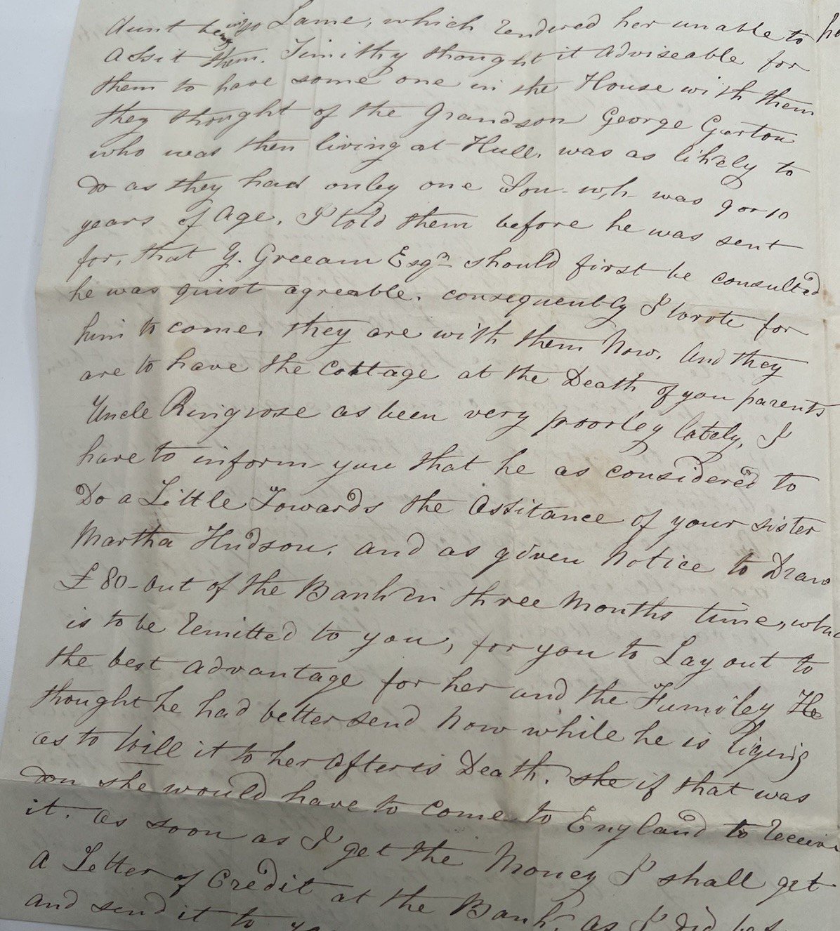 1846 Transatlantic Folded Letter Bridlington England to Vernon NY 1/- 7c #1415 photo 7