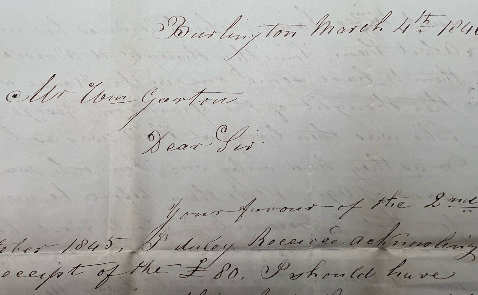 1846 Transatlantic Folded Letter Bridlington England to Vernon NY 1/- 7c #1415 photo 8