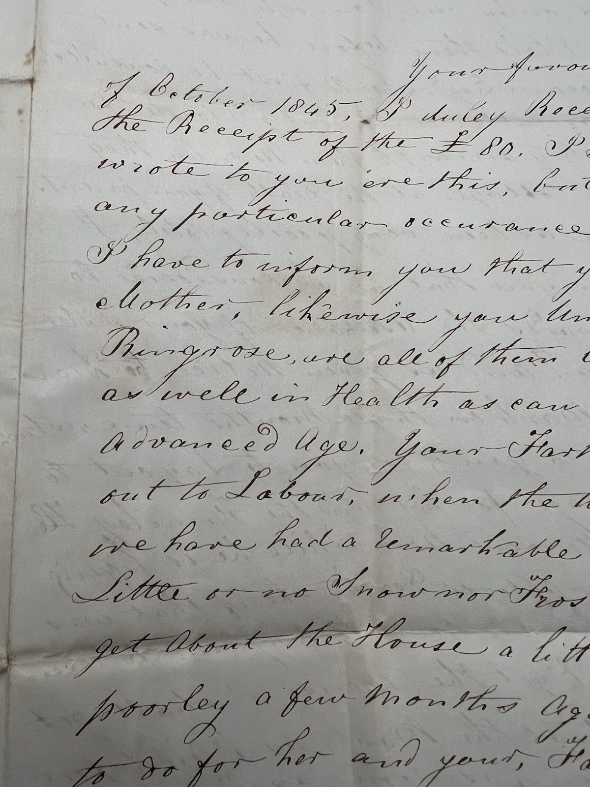 1846 Transatlantic Folded Letter Bridlington England to Vernon NY 1/- 7c #1415 photo 11