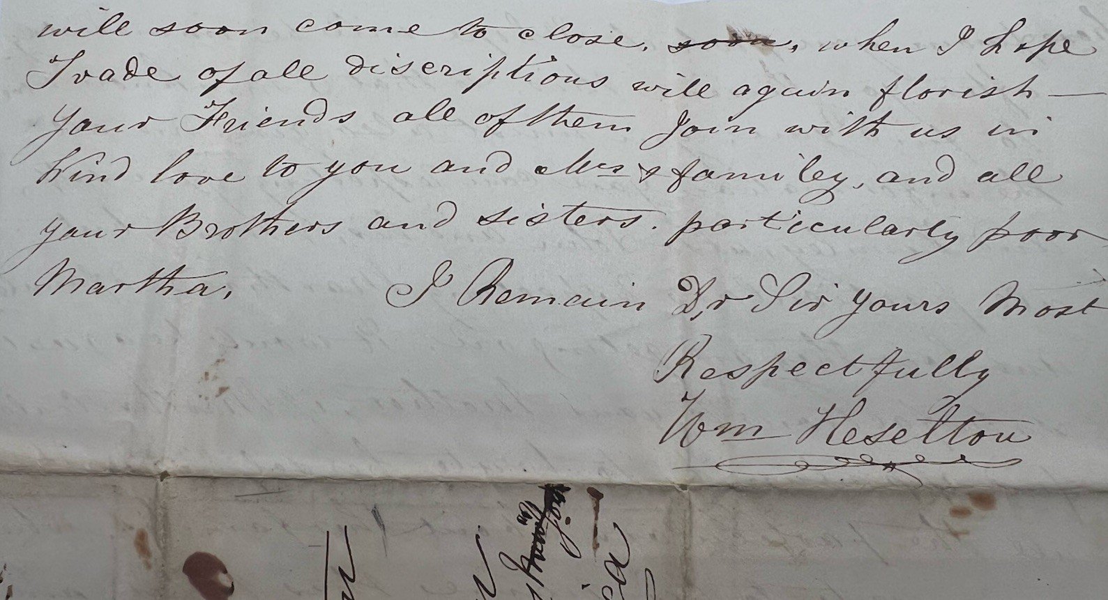 1846 Transatlantic Folded Letter Bridlington England to Vernon NY 1/- 7c #1415 photo 13