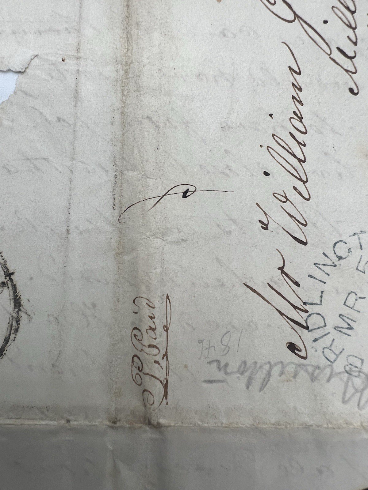 1846 Transatlantic Folded Letter Bridlington England to Vernon NY 1/- 7c #1415 photo 15