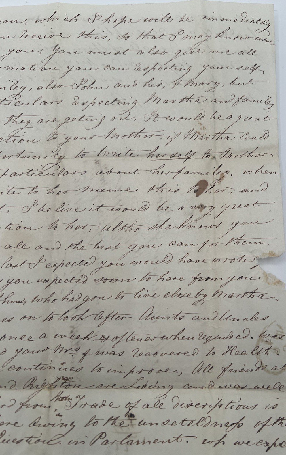 1846 Transatlantic Folded Letter Bridlington England to Vernon NY 1/- 7c #1415 photo 17