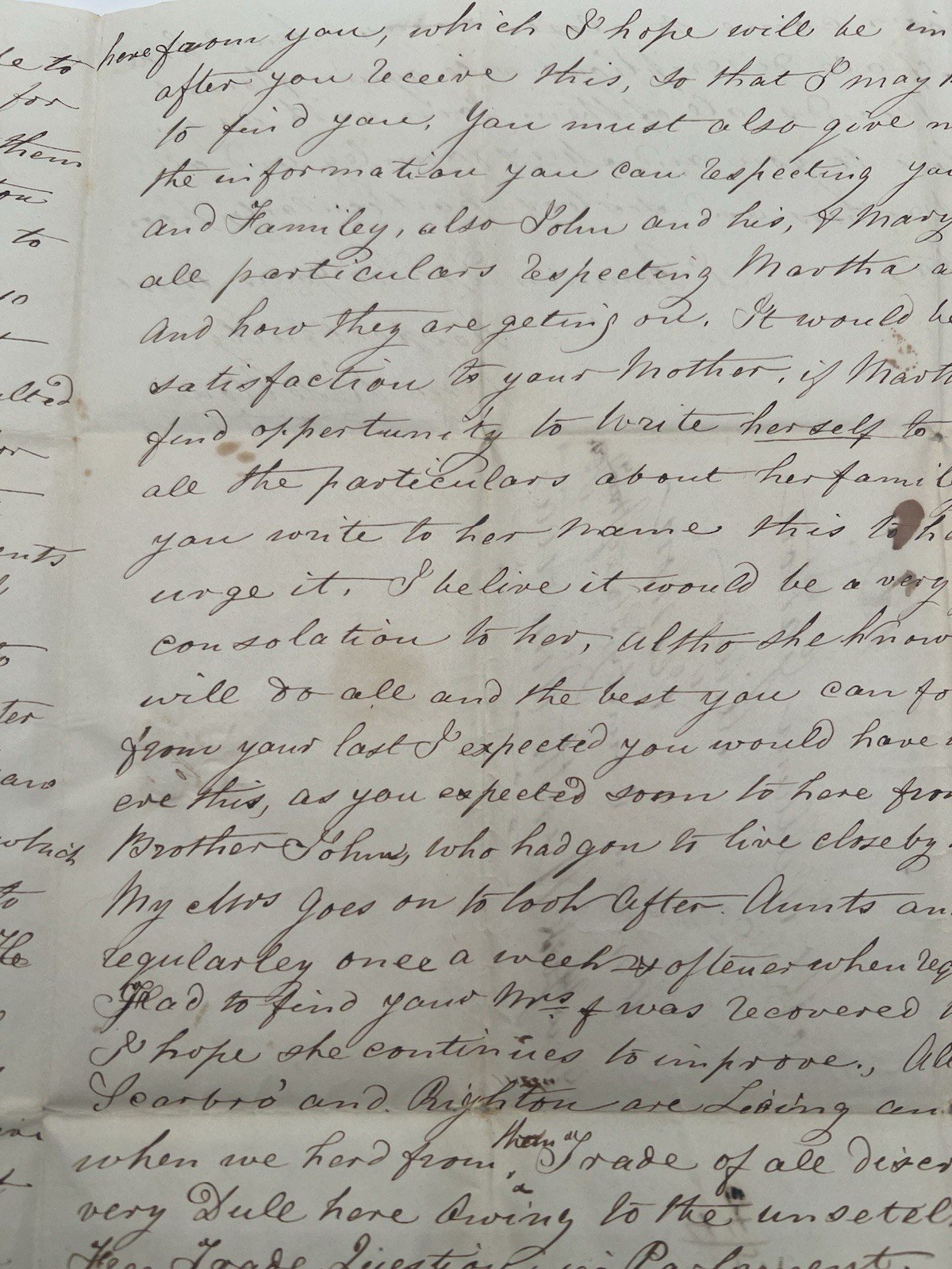 1846 Transatlantic Folded Letter Bridlington England to Vernon NY 1/- 7c #1415 photo 18