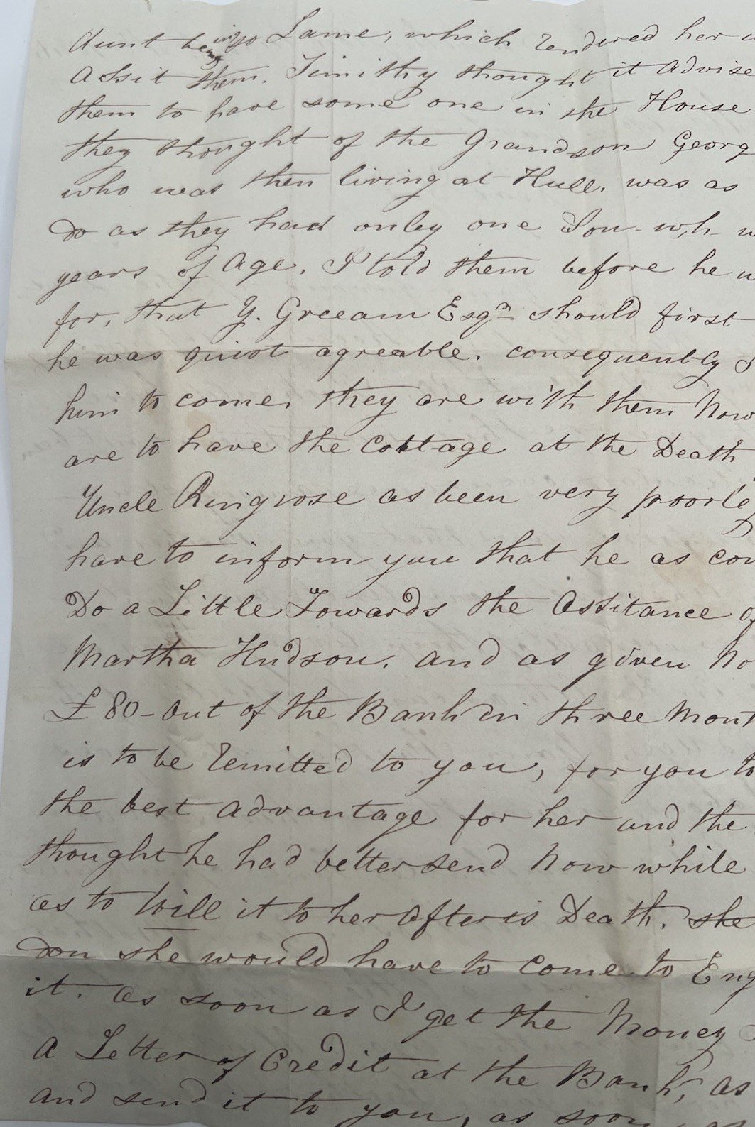 1846 Transatlantic Folded Letter Bridlington England to Vernon NY 1/- 7c #1415 photo 20