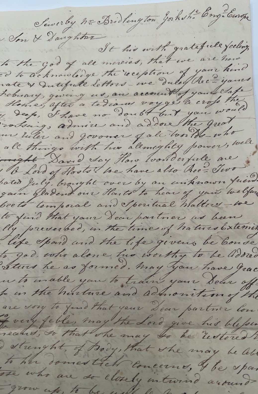 1839 Transatlantic Letter Probable British Queen Bridlington to Vernon NY #1417 photo 4