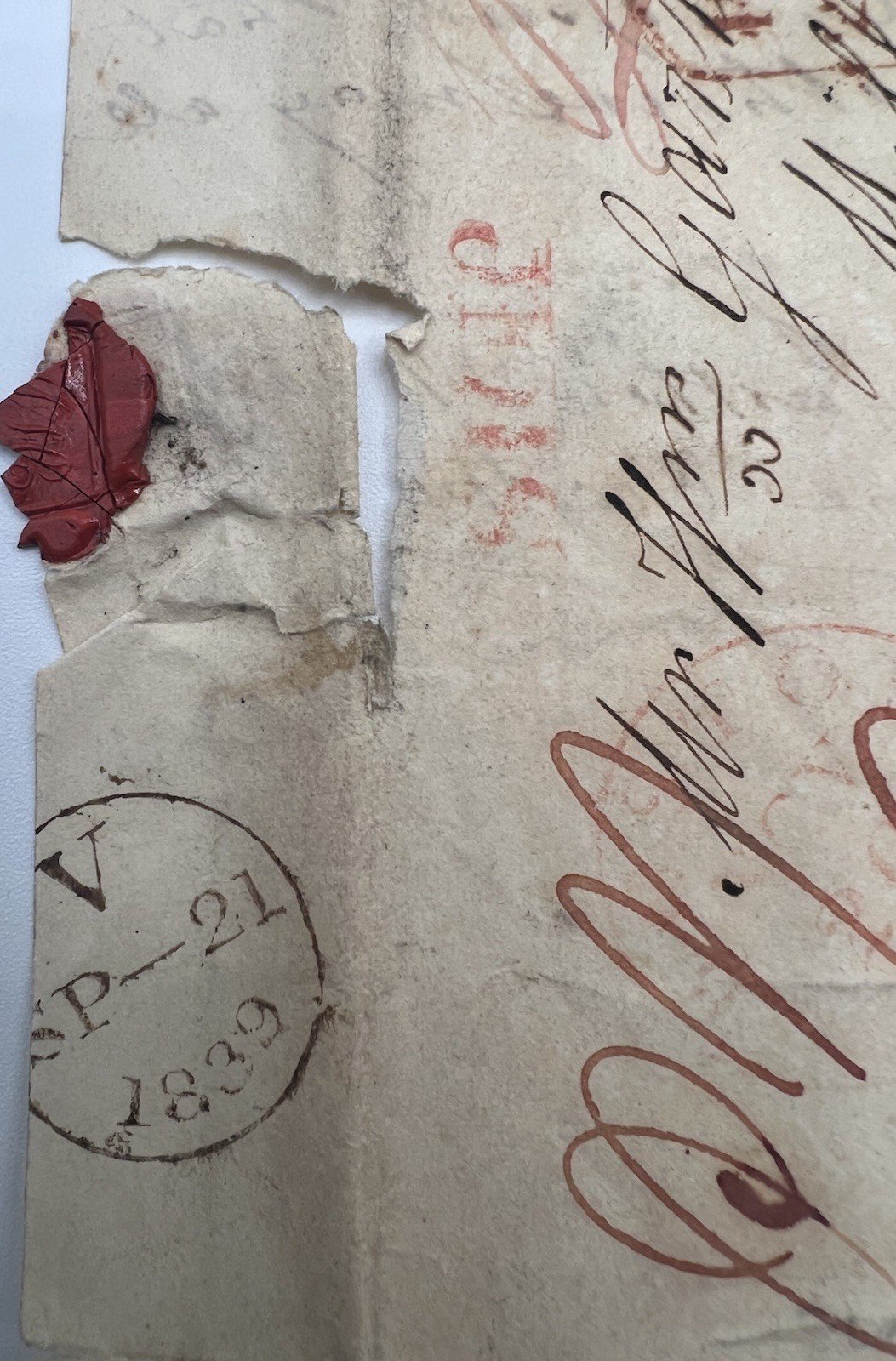 1839 Transatlantic Letter Probable British Queen Bridlington to Vernon NY #1417 photo 6