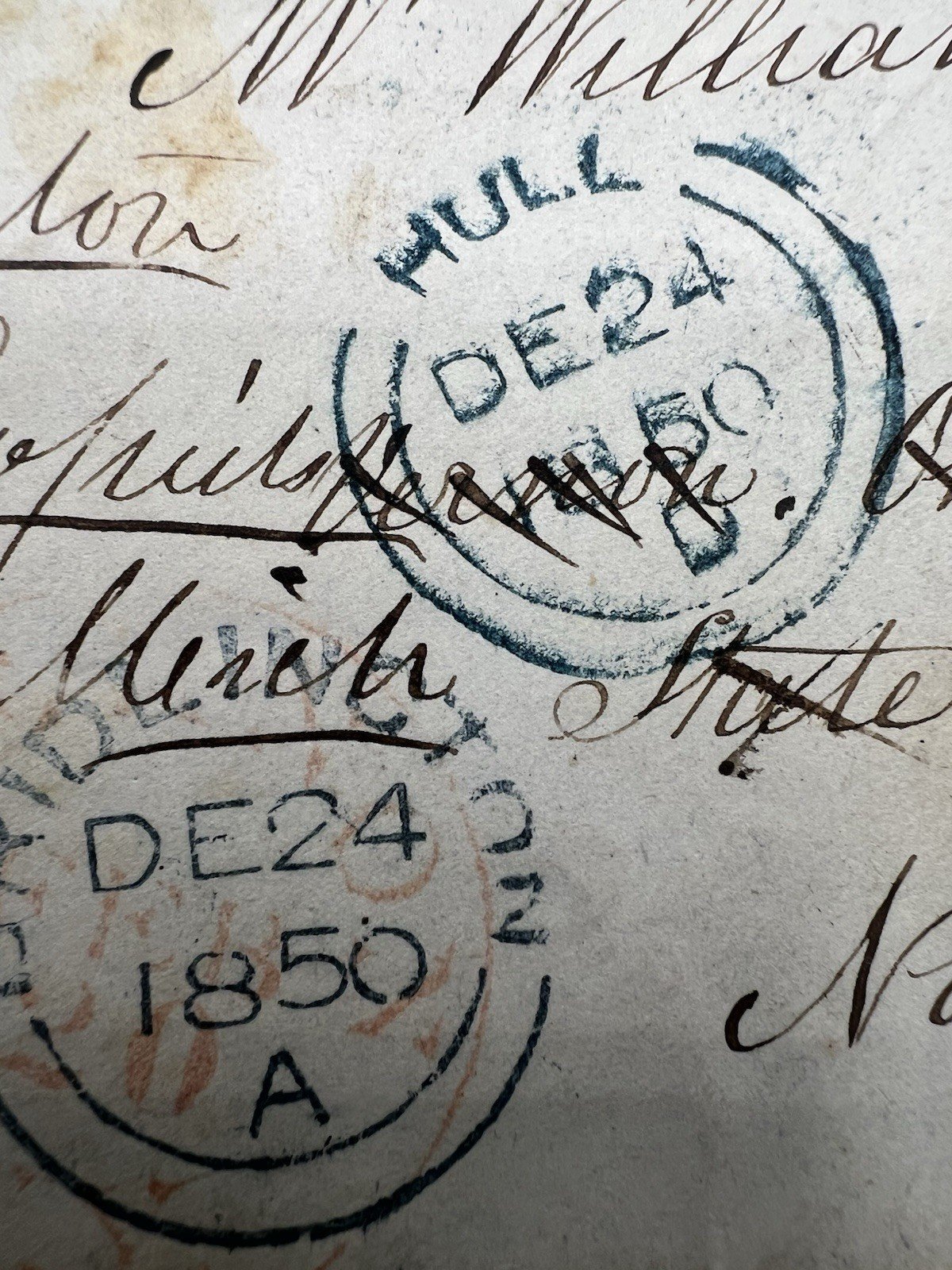 1850 Beverley England to Michigan Death Letter Wax Seal Postal History #1421 photo 8