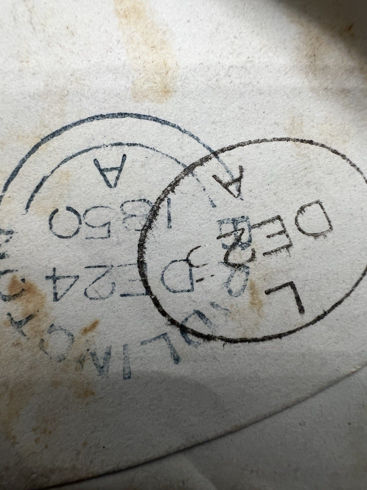 1850 Beverley England to Michigan Death Letter Wax Seal Postal History #1421 photo 10