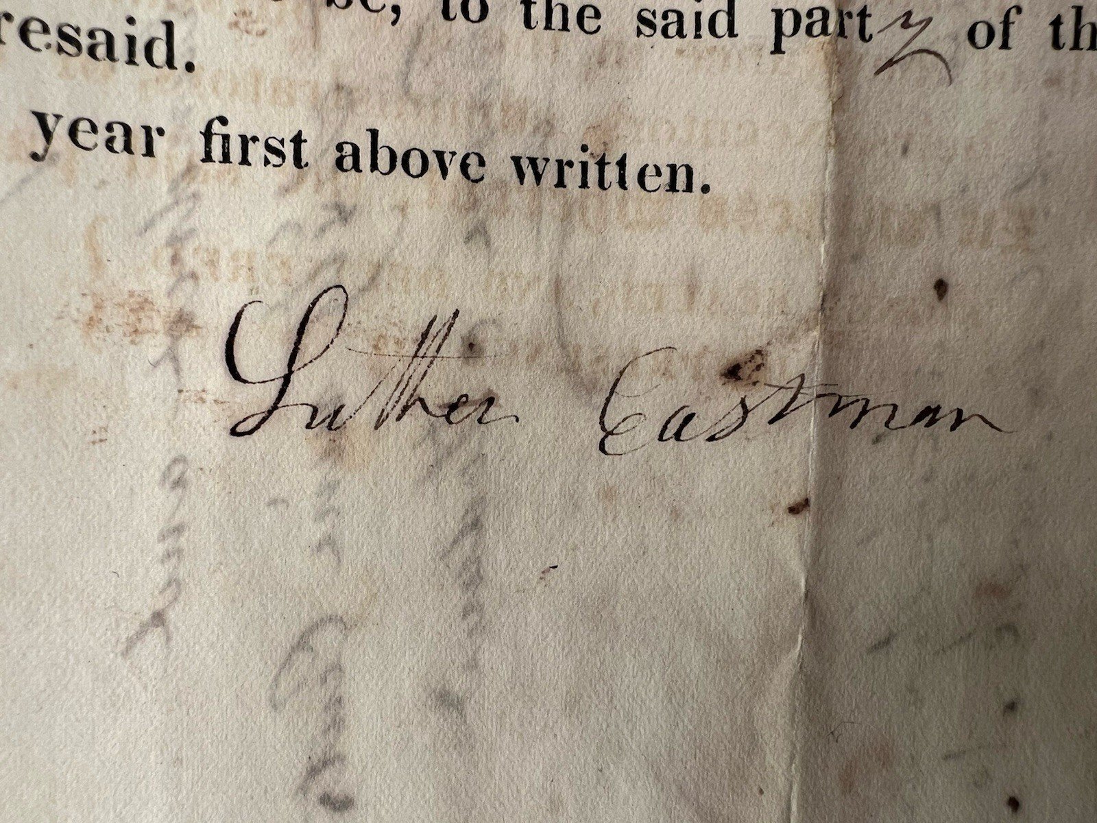 1837 Oneida County NY Mortgage Luther Eastman George Stoddard Paper Seal #1418 photo 4