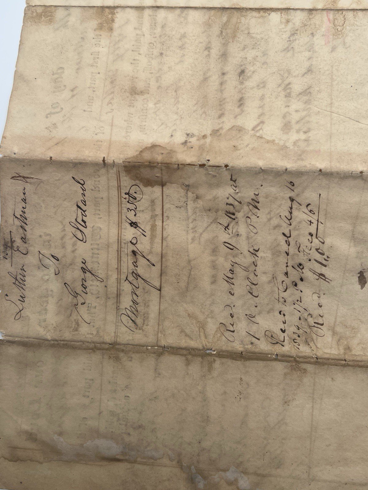 1837 Oneida County NY Mortgage Luther Eastman George Stoddard Paper Seal #1418 photo 14