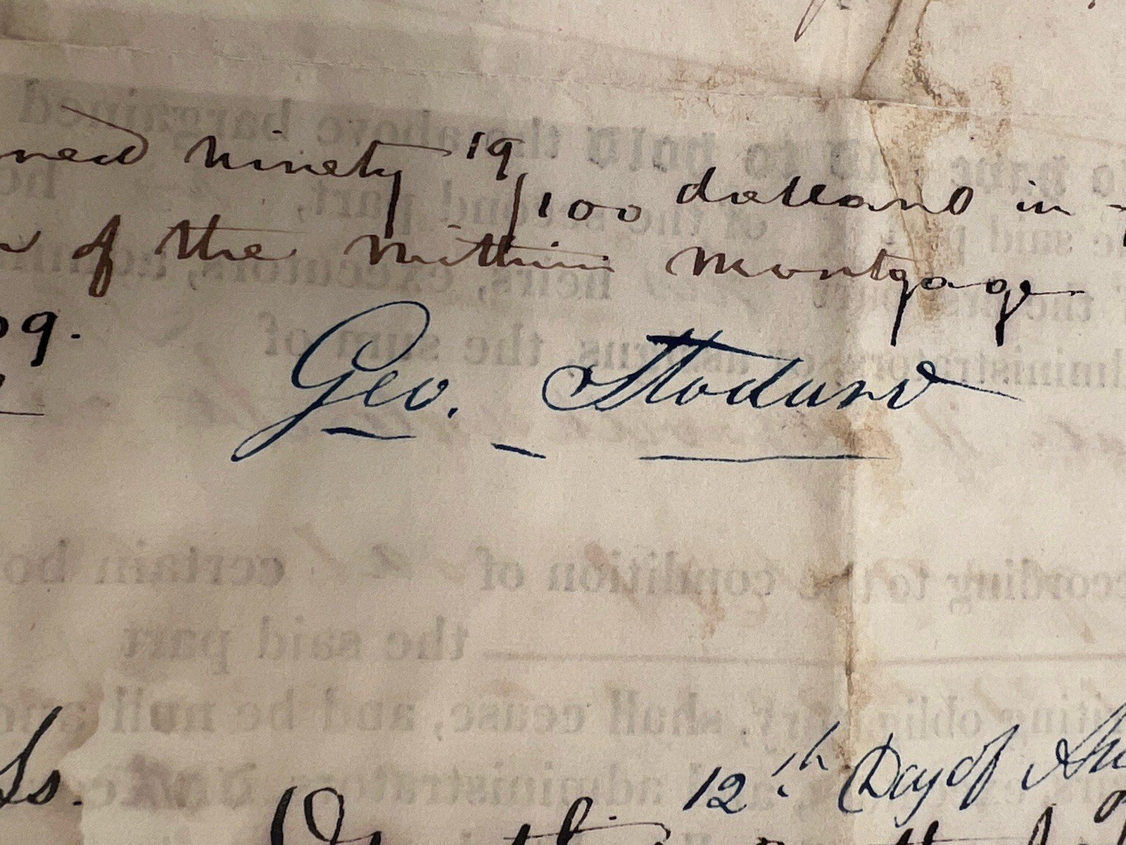 1837 Oneida County NY Mortgage Luther Eastman George Stoddard Paper Seal #1418 photo 19