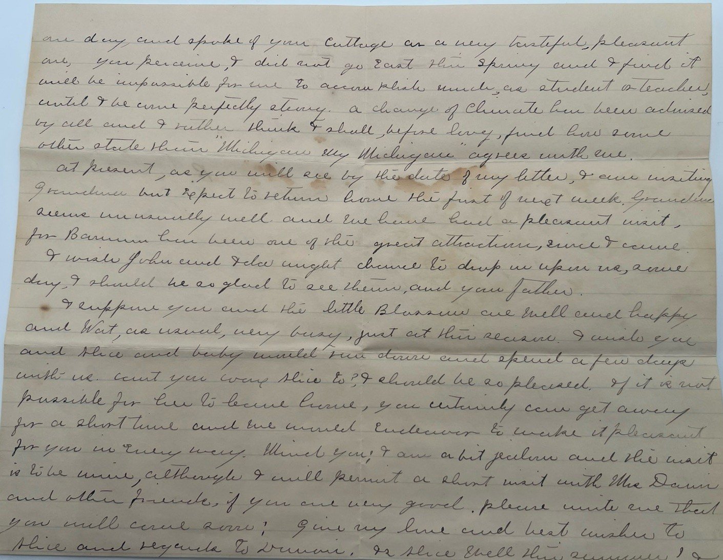 1886 Battle Creek MI Letter Mary Vosburg 3c Postal Cover Bellevue Marshall #1419 photo 2