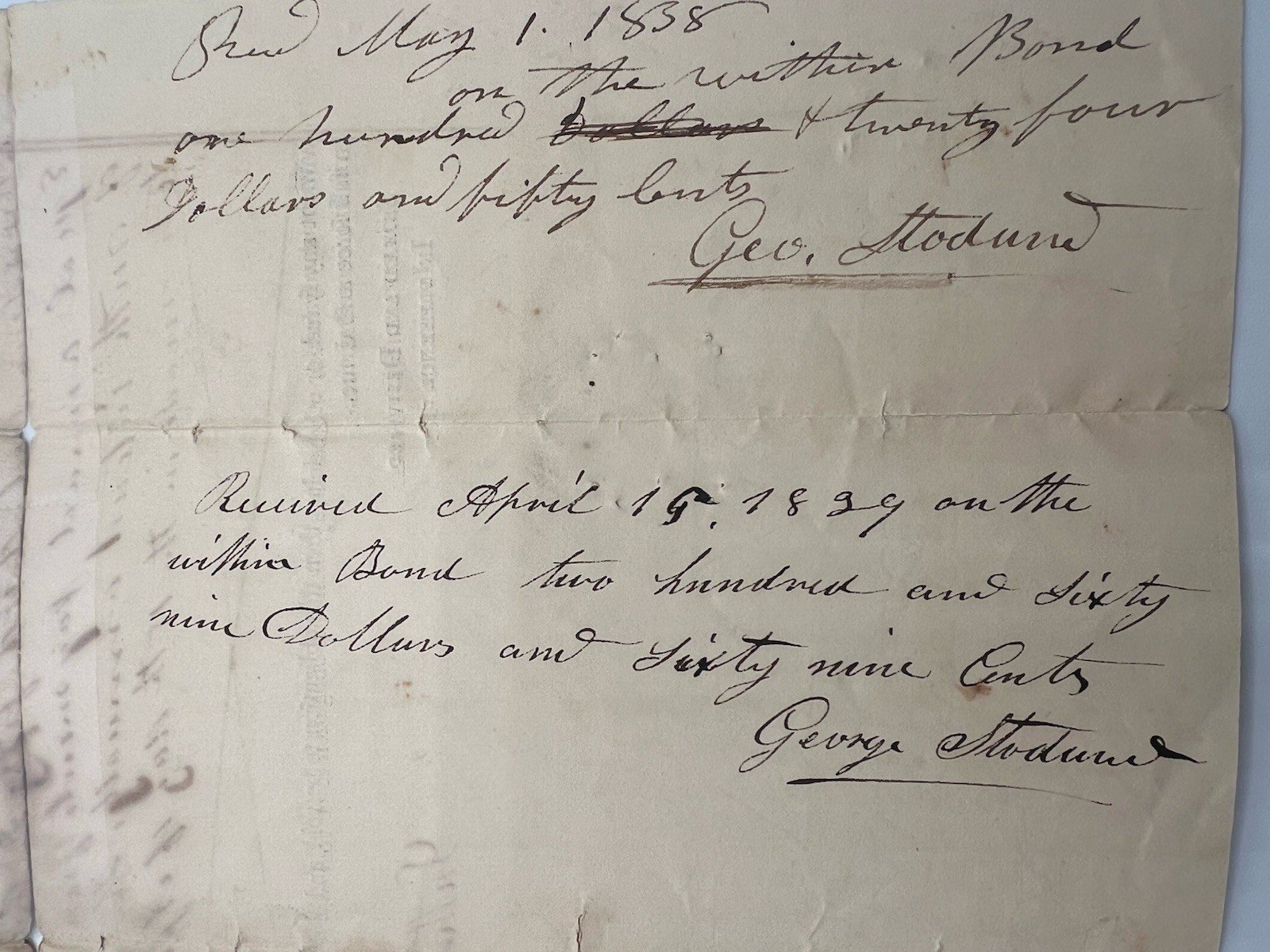 1837 Oneida County NY $350 Debt Bond Luther Eastman George Stodard #1420 photo 9