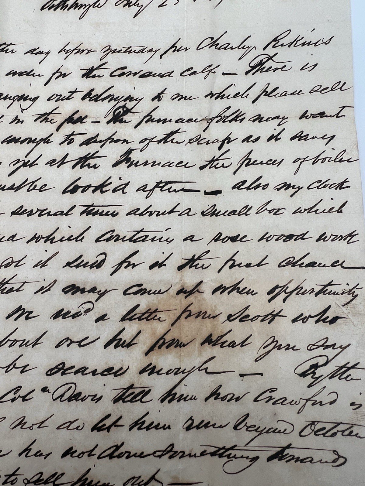1847 Pittsburgh Letter George S. Williams Scioto Furnace Hanging Rock OH #1422 photo 6