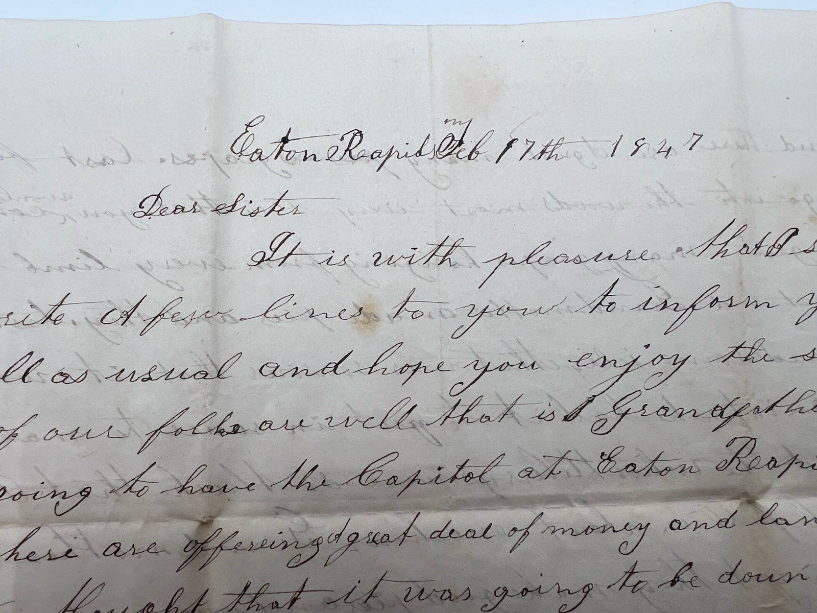 1847 Andrew Climie Letter Future Michigan Legislator MI.Capital Debate #1423 photo 3
