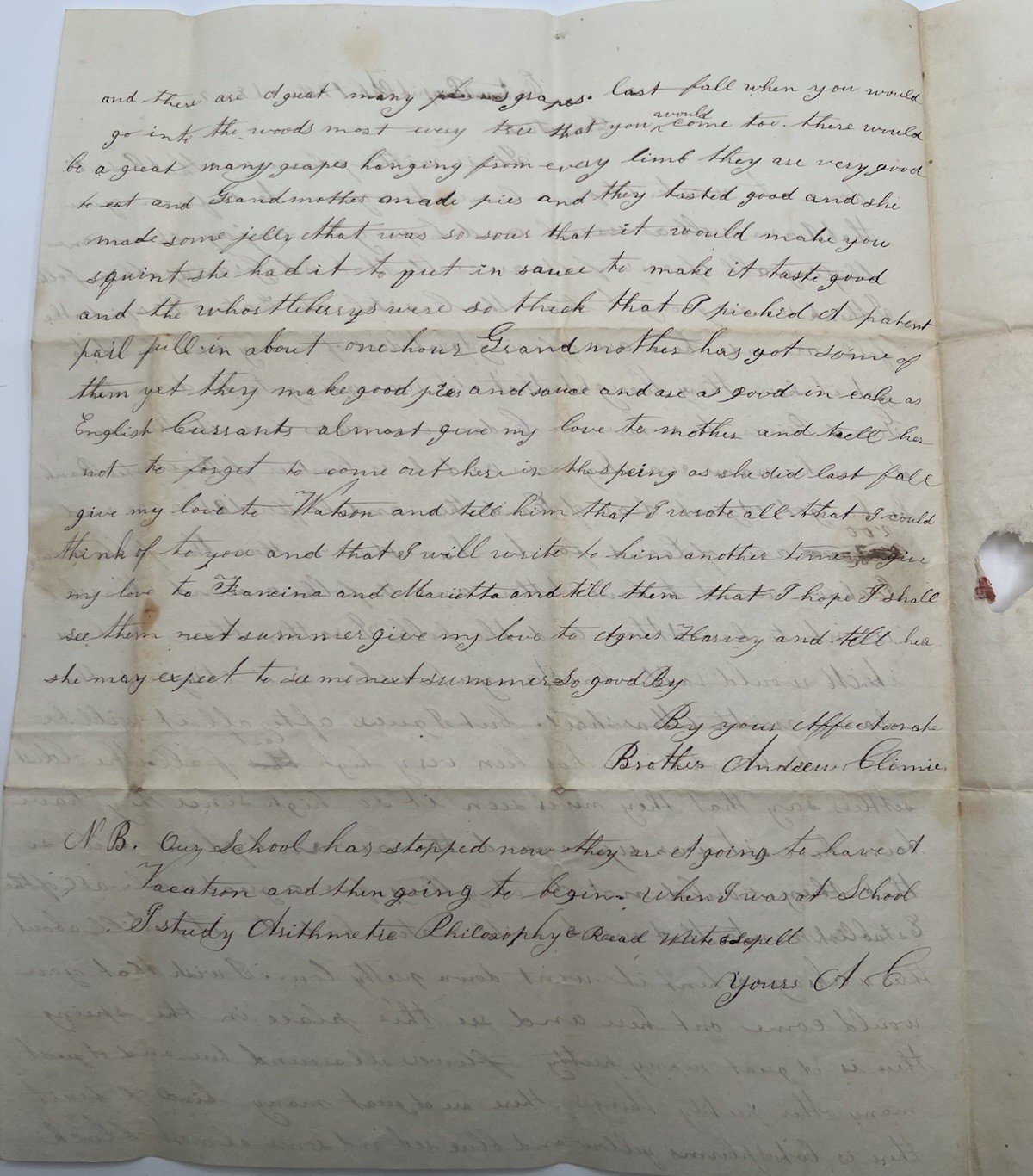 1847 Andrew Climie Letter Future Michigan Legislator MI.Capital Debate #1423 photo 4