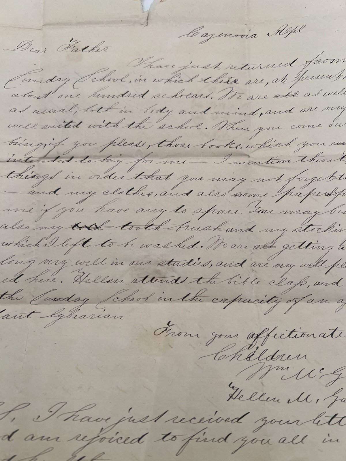 1846 Cazenovia Seminary Student Letters Helen & William Garton NY Pair# 1424 photo 2