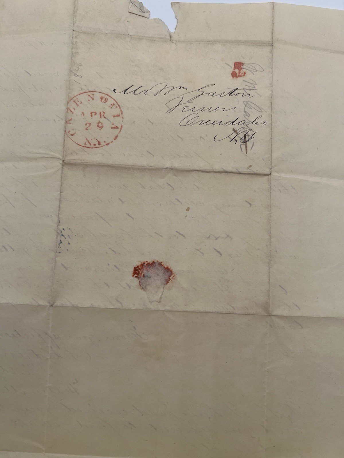 1846 Cazenovia Seminary Student Letters Helen & William Garton NY Pair# 1424 photo 5