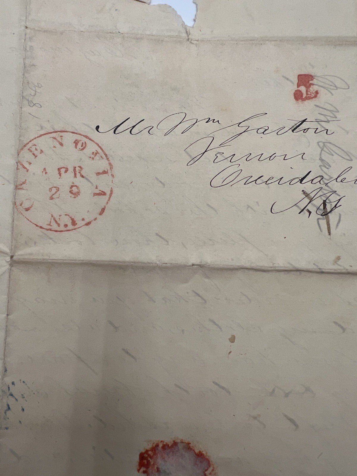 1846 Cazenovia Seminary Student Letters Helen & William Garton NY Pair# 1424 photo 6