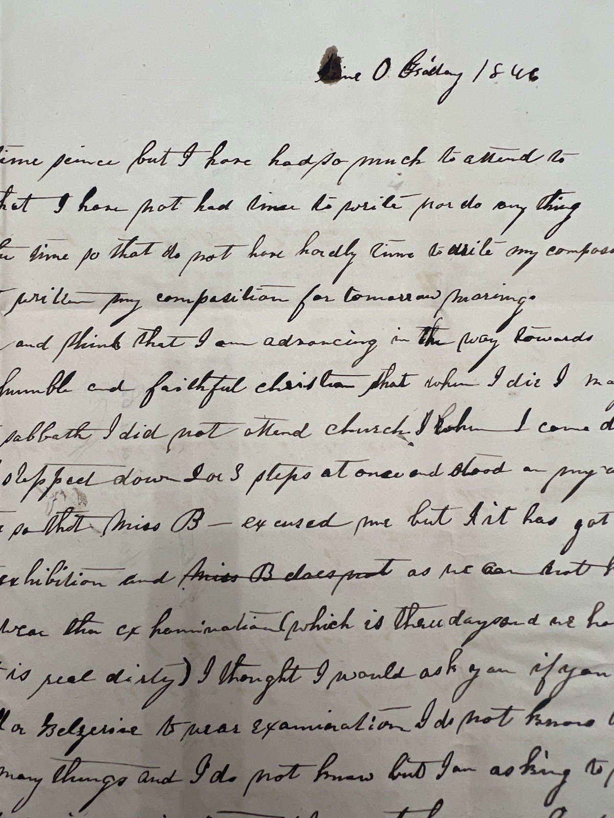 1846 Cazenovia Seminary Student Letters Helen & William Garton NY Pair# 1424 photo 11