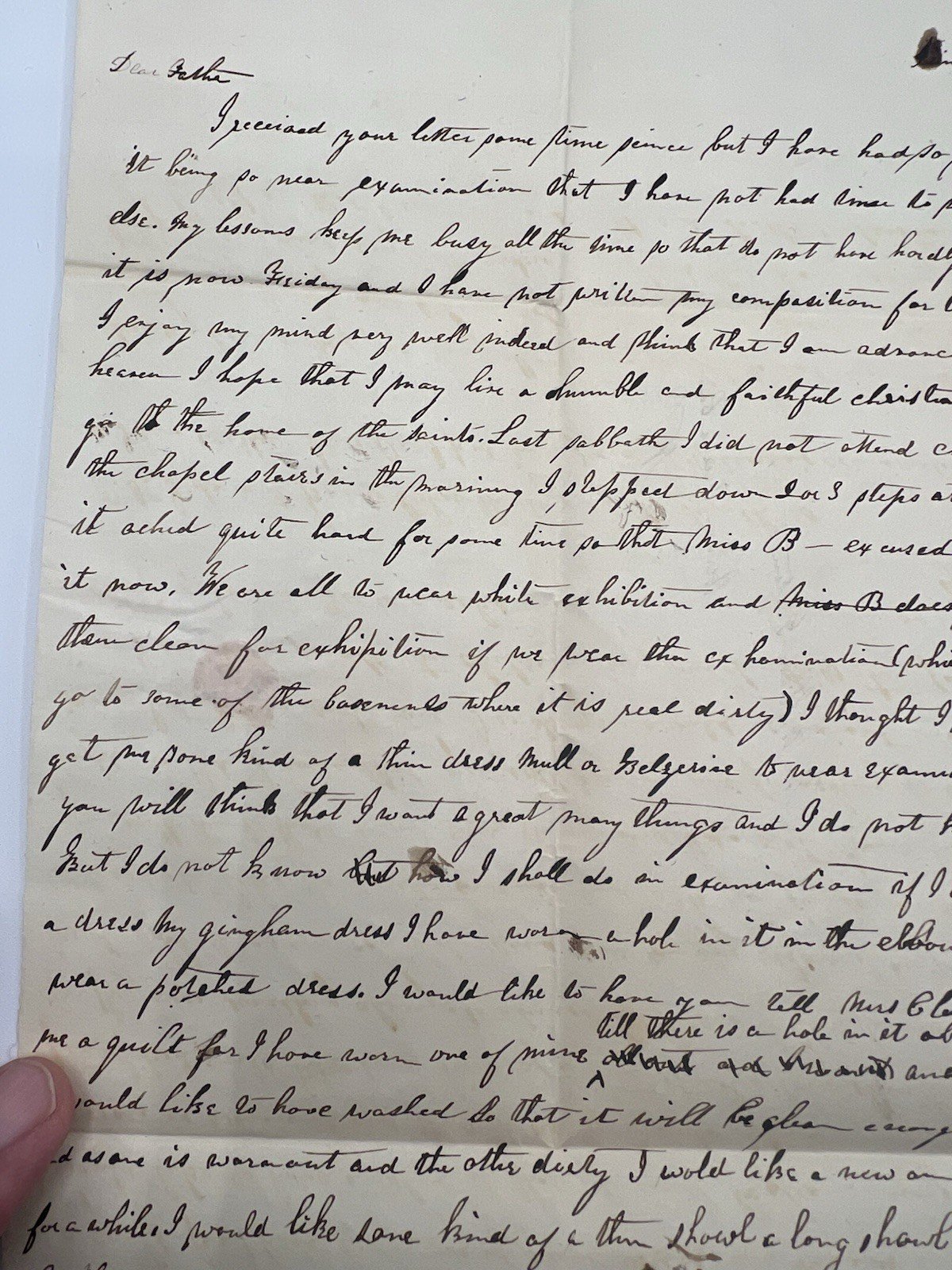 1846 Cazenovia Seminary Student Letters Helen & William Garton NY Pair# 1424 photo 13