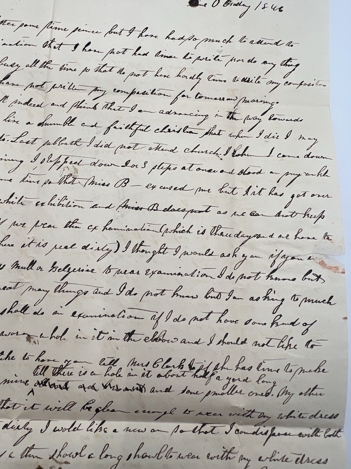 1846 Cazenovia Seminary Student Letters Helen & William Garton NY Pair# 1424 photo 14
