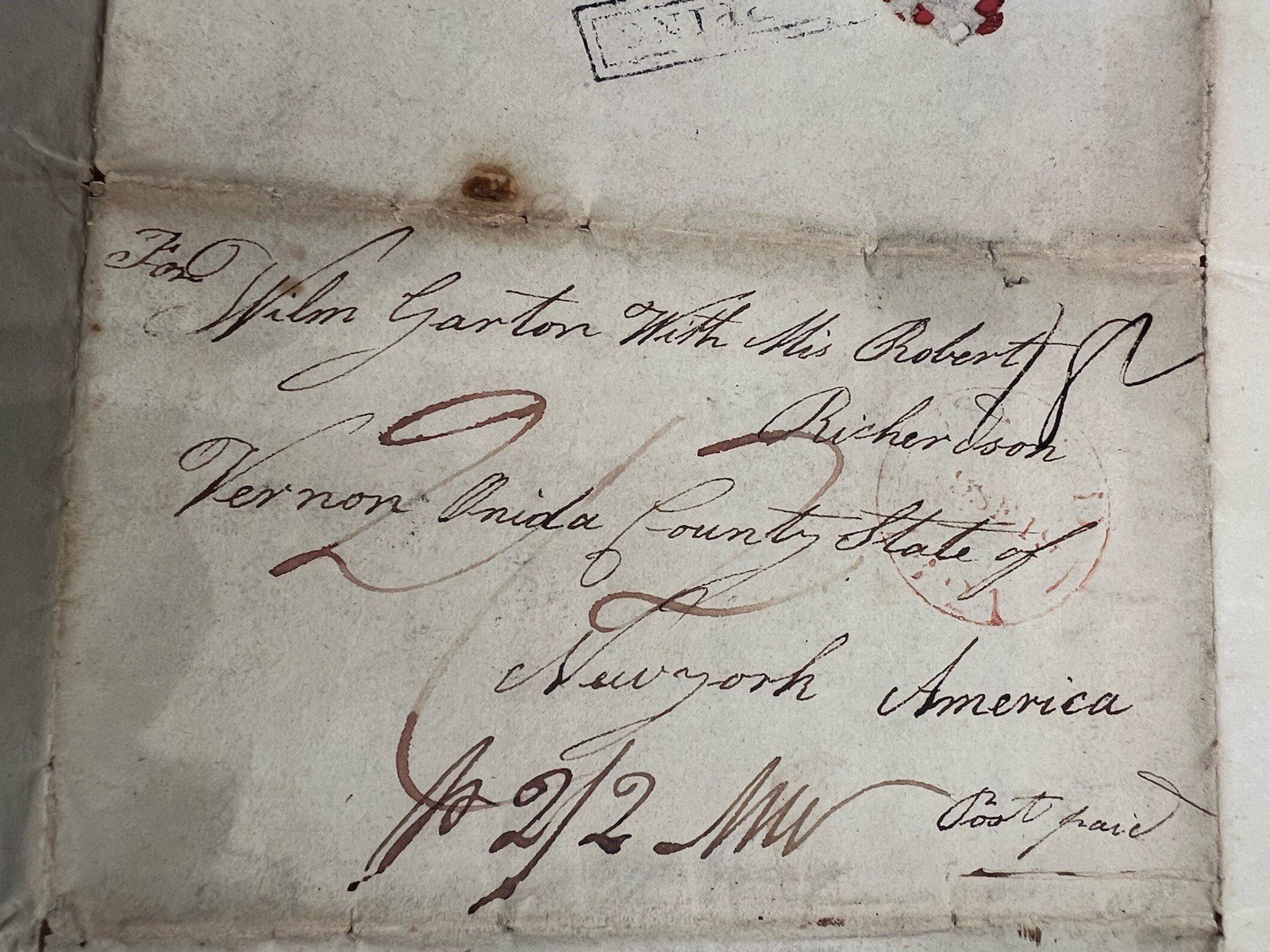 1821 Beverley England Shipwreck Letter to Vernon NY 20½¢ Ship Rate #1425 photo 11