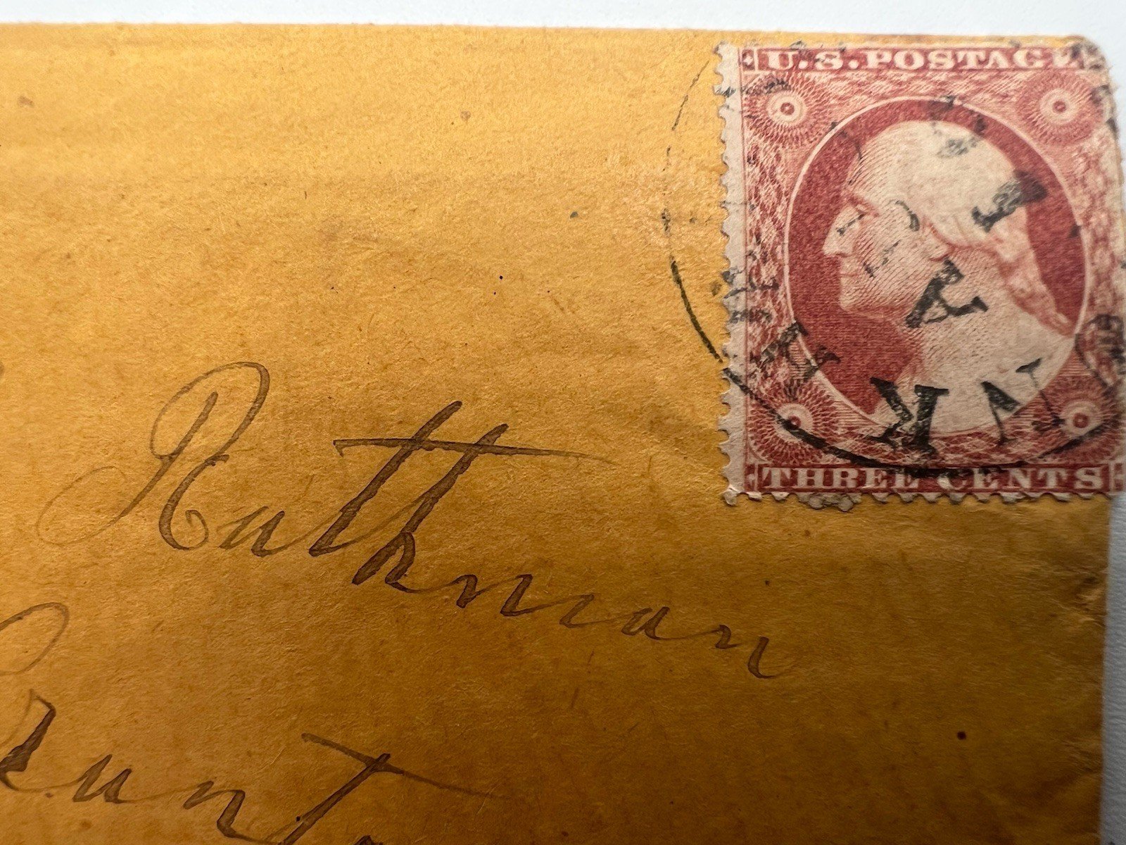 1857 3¢ Washington Scott #26 Type III Tied Cancel U.S. Postal Cover #1426 photo 2