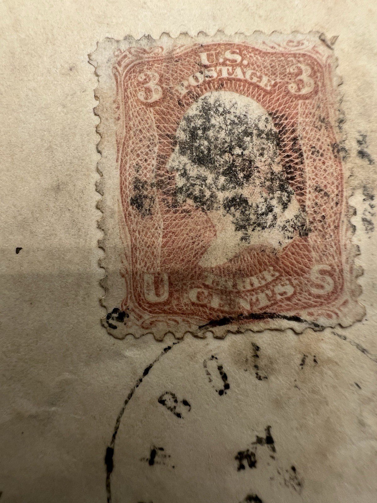 Civil War Era 3c Washington Cover Col Humphreys Elgin Kane Co Illinois #1432 photo 2