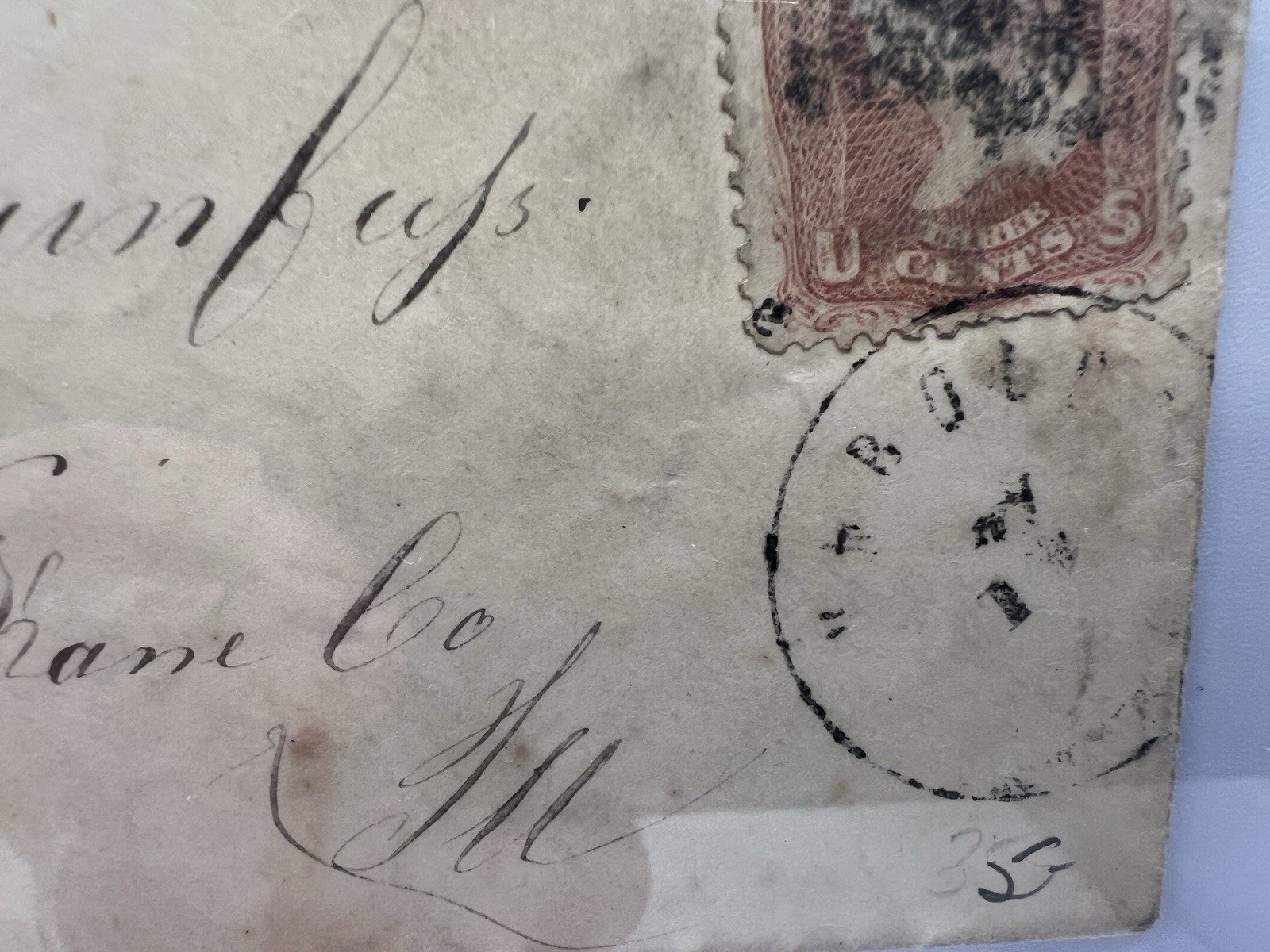 Civil War Era 3c Washington Cover Col Humphreys Elgin Kane Co Illinois #1432 photo 7
