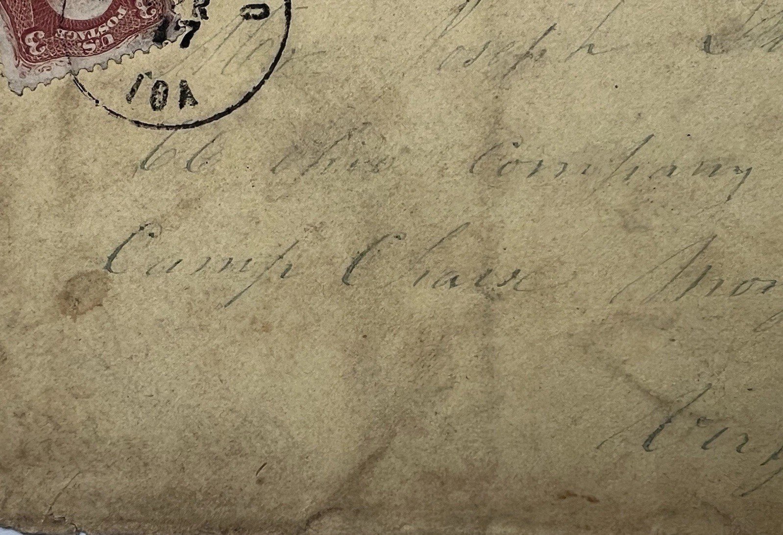 1862 Civil War Cover Clinton Iowa to Camp Chase Morgan County VA #1435 photo 6