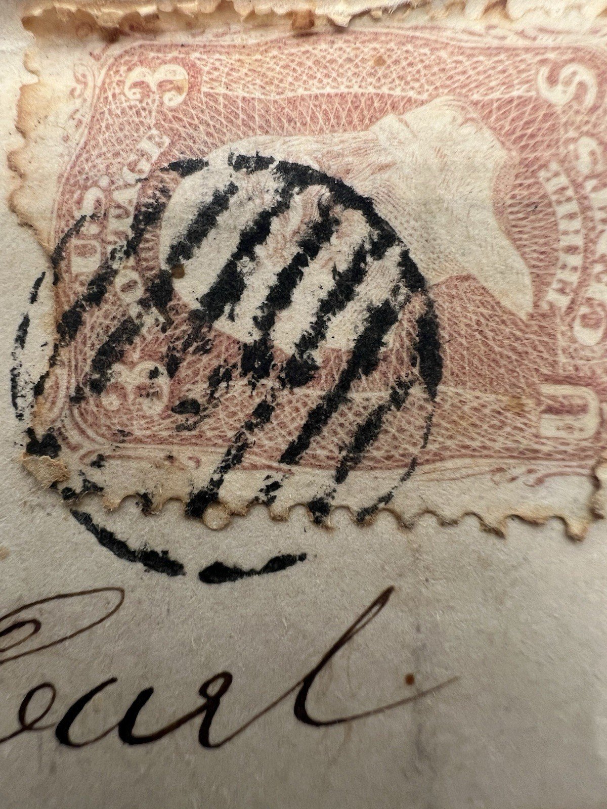 1866 New London Ohio Cover 3¢ Washington Scott 65 Bold Grid Cancel #1437 photo 4