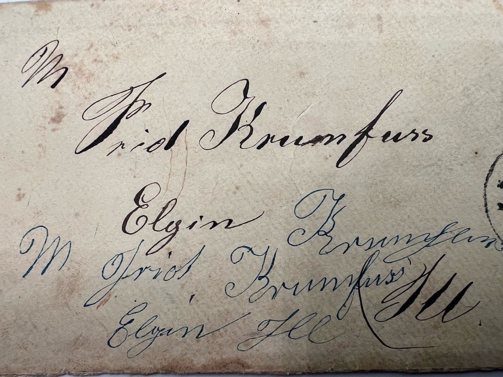 1860s Civil War Era 3¢ Washington Scott 65 Cover Elgin IL Target Cancel #1438 photo 2