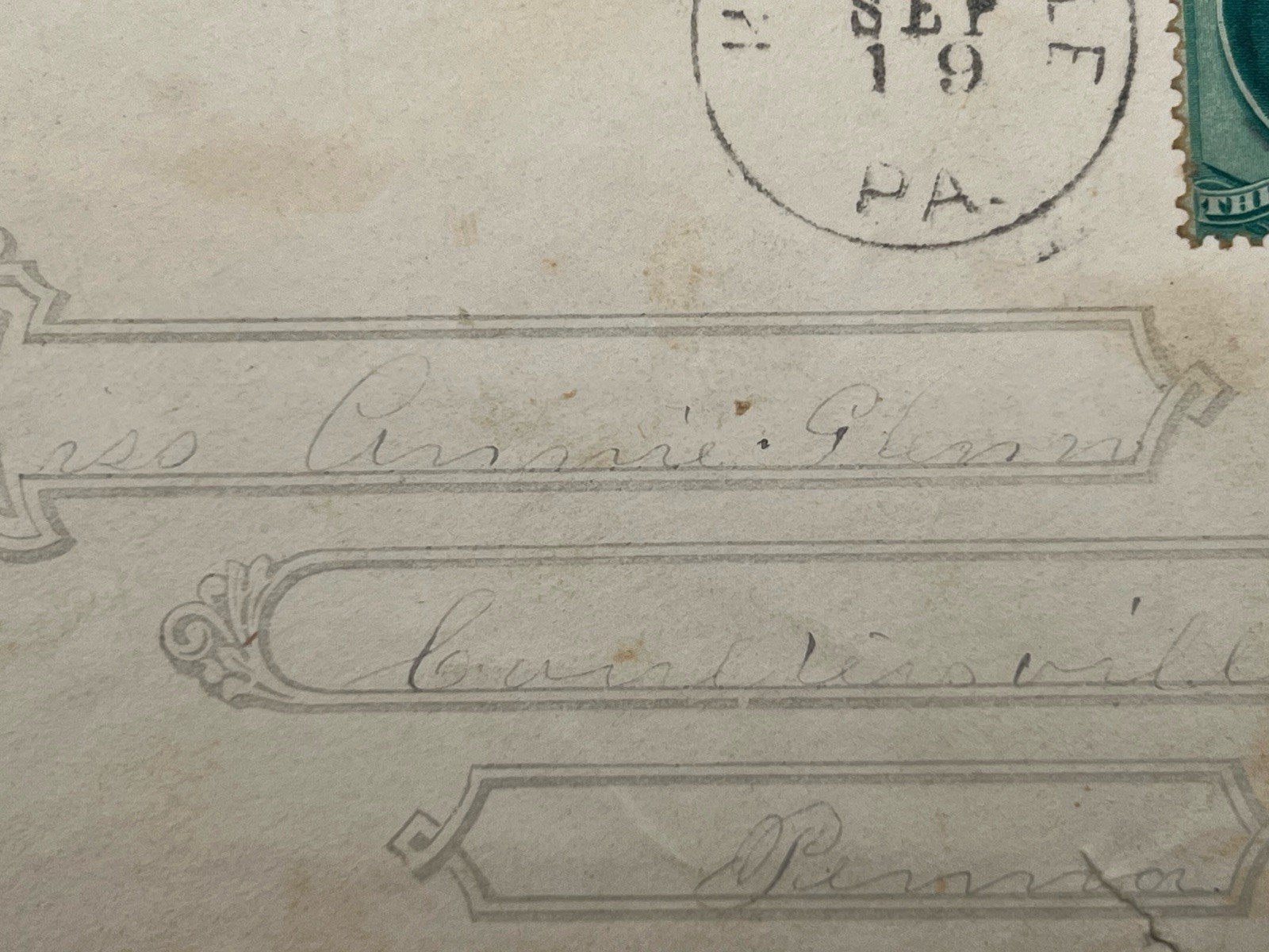 1870s Harrisville PA 3¢ Washington Scott 158 Fancy Embossed Cover #1440 photo 4